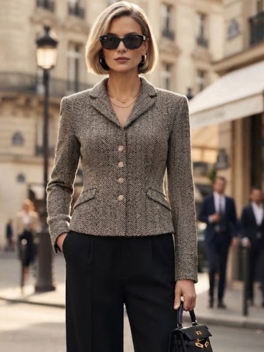 Lauren Ralph Lauren Tweed Linen Silk Tailored Blazer Jacket